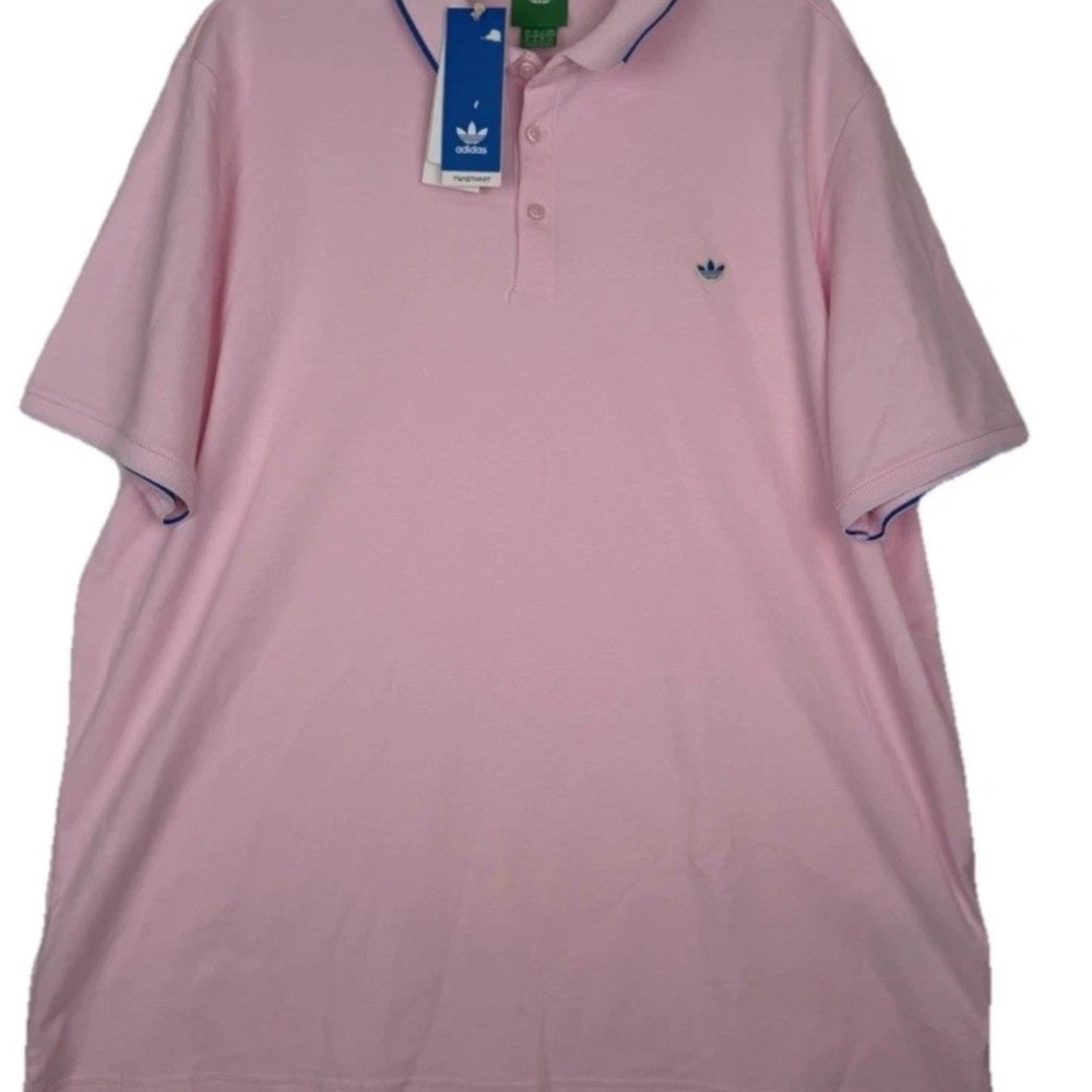 Adidas original Men's twist knit trefoil golf Light Pink Polo Shirt